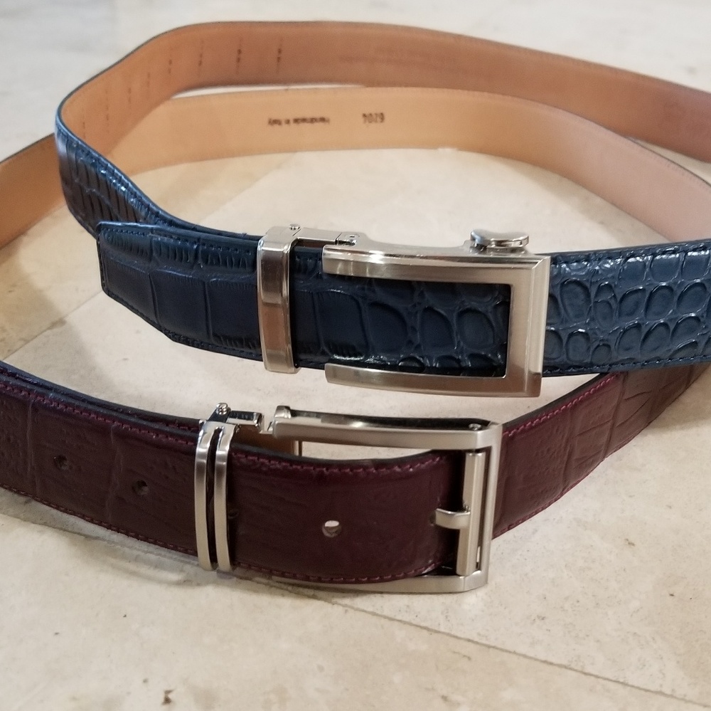 alligator Nexbelt and Italian leather 40" belt